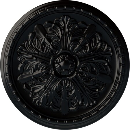 Ekena Millwork Washington Ceiling Medallion (Fits Canopies up to 2 7/8"), 17 1/8"OD x 1 1/2"P, Jet Black CM17WABLF